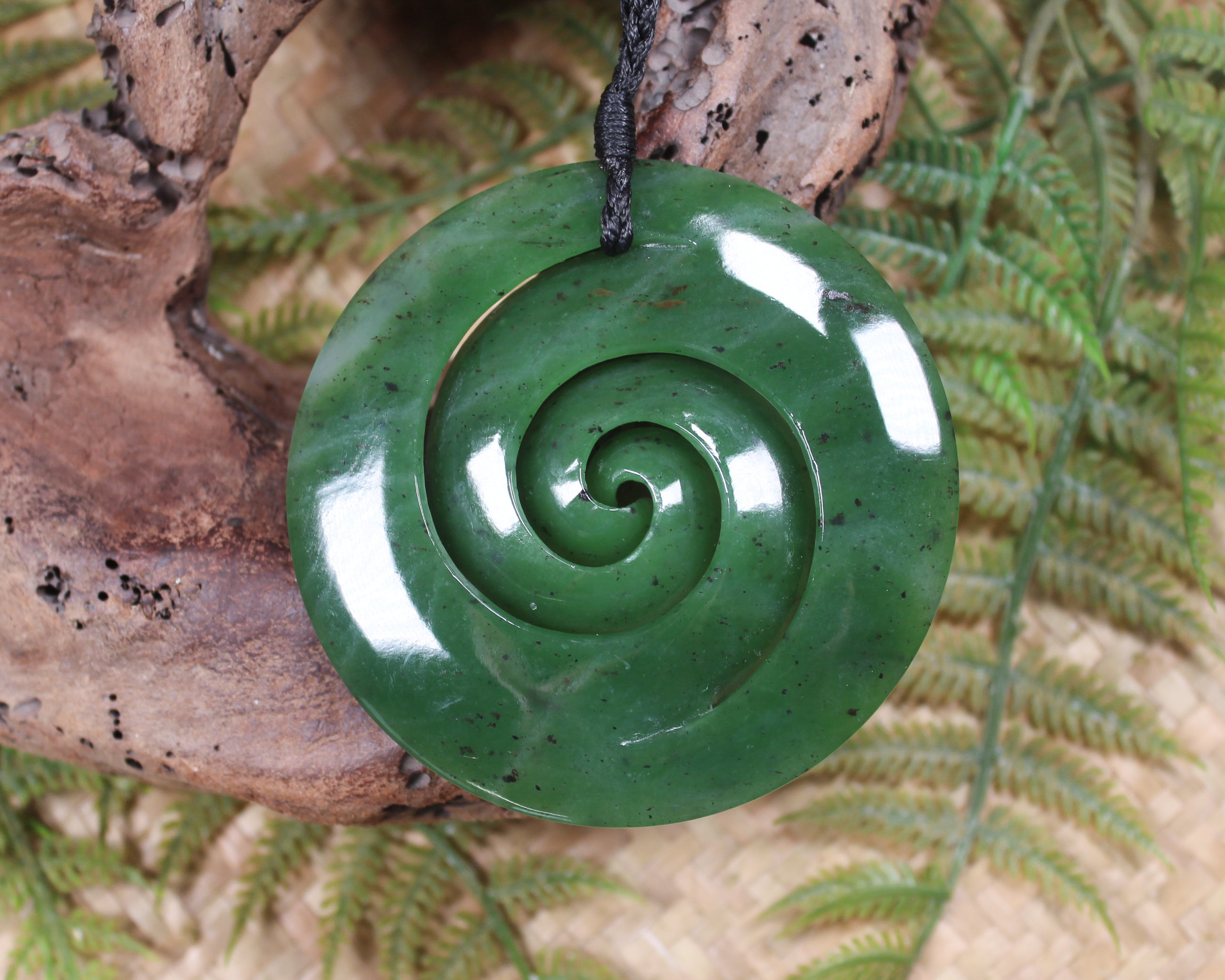 Koru carved from Hapopo Pounamu - NZ Greenstone