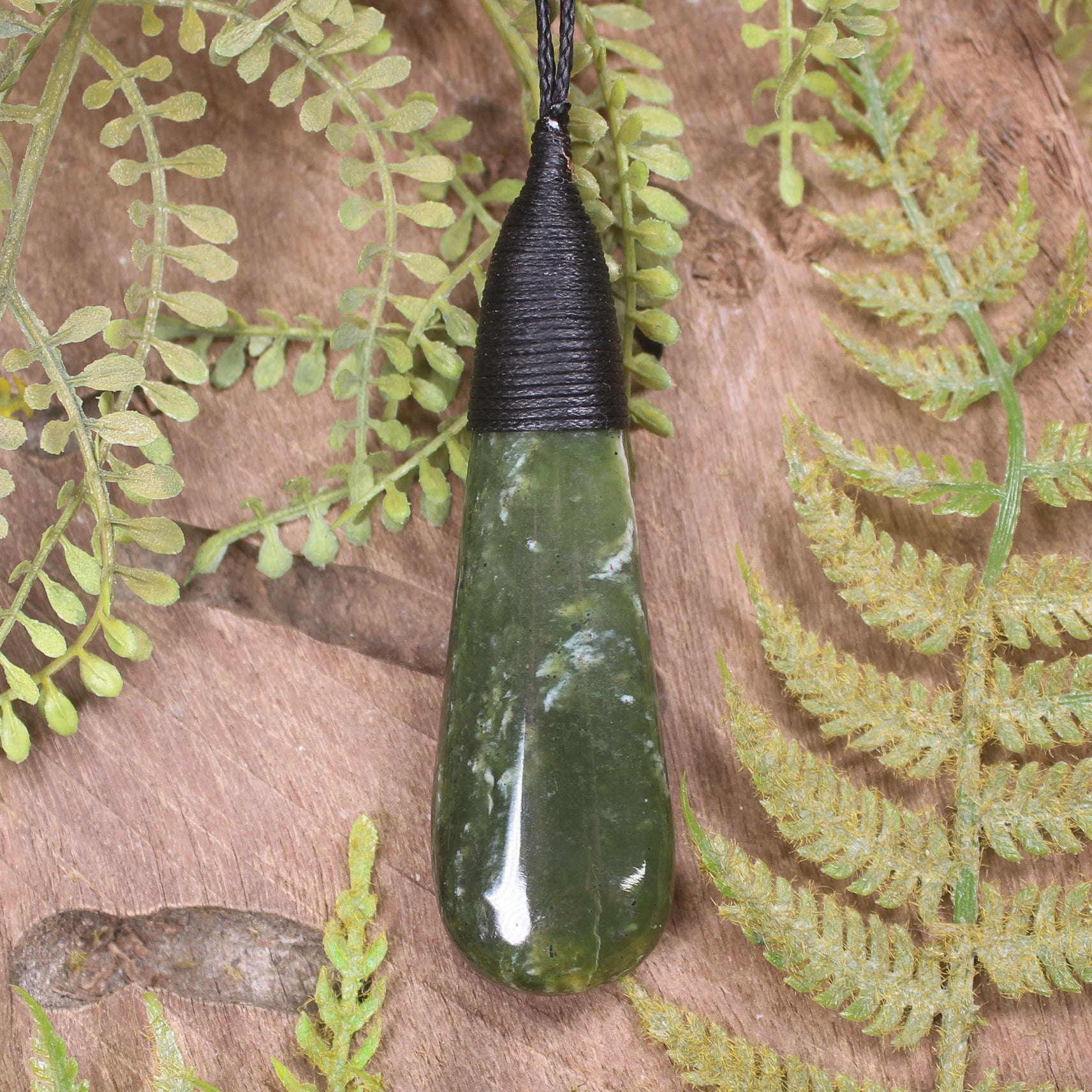 Roimata or Teardop carved from Hapopo Pounamu - NZ Greenstone