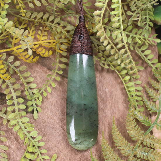 Roimata or Teardop carved from Hapopo Pounamu - NZ Greenstone