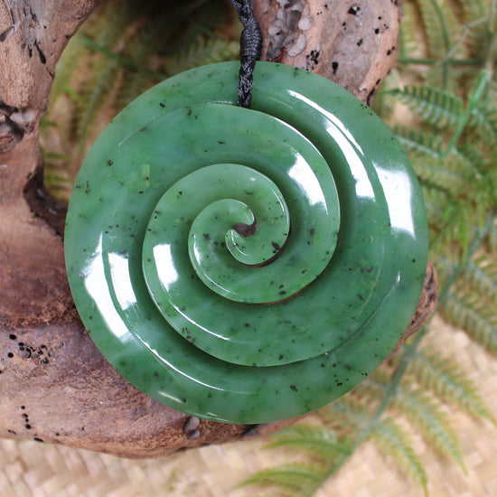 Koru carved from Hapopo Pounamu - NZ Greenstone