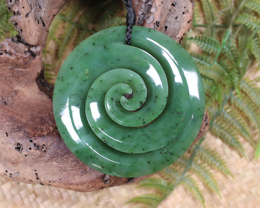 Koru carved from Hapopo Pounamu - NZ Greenstone