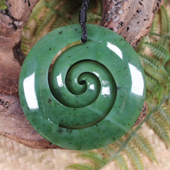 Koru carved from Hapopo Pounamu - NZ Greenstone