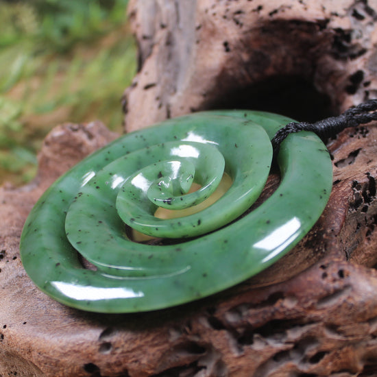 Koru carved from Hapopo Pounamu - NZ Greenstone