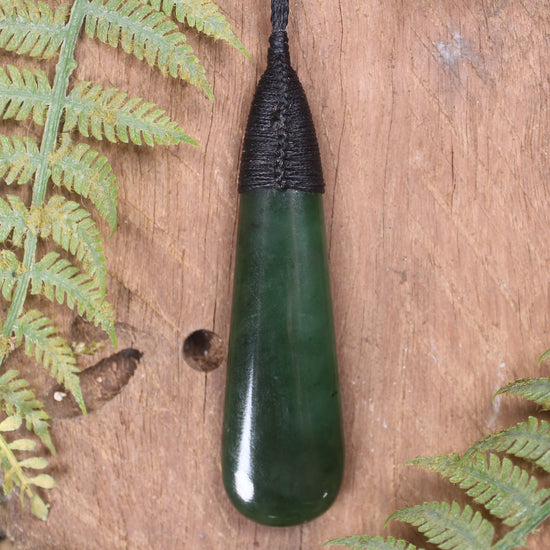 Kawakawa Pounamu Roimata Pendant - NZ Greenstone