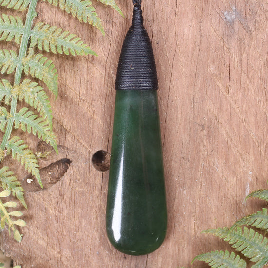 Kawakawa Pounamu Roimata Pendant - NZ Greenstone