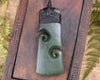 Toki or Adze with Koru Pendant carved from Rimu Pounamu - NZ Greenstone