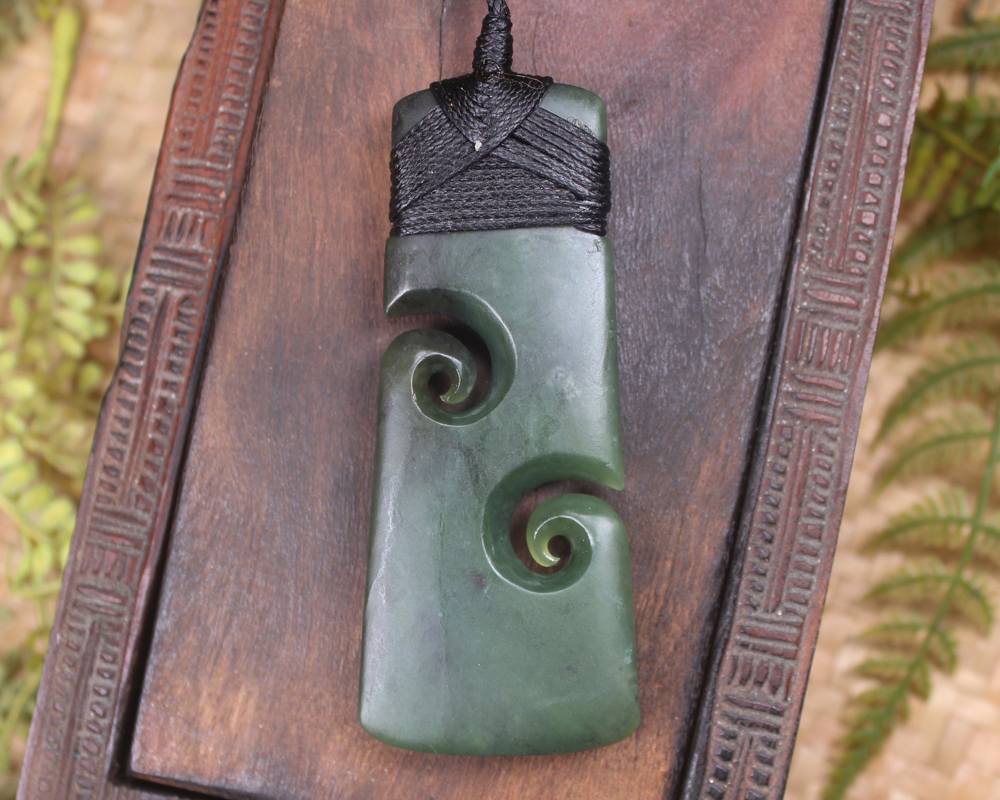 Toki or Adze with Koru Pendant carved from Rimu Pounamu - NZ Greenstone
