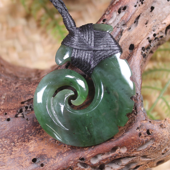Hei Matau carved from Inanga Pounamu - NZ Greenstone