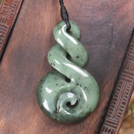Flower Jade Koru Twist Pounamu - NZ Greenstone