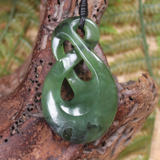 Twist Pendant carved from Hapopo Pounamu - NZ Greenstone