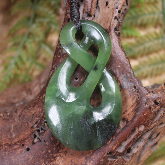 Twist Pendant carved from Hapopo Pounamu - NZ Greenstone