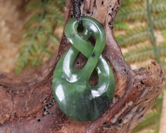 Twist Pendant carved from Hapopo Pounamu - NZ Greenstone