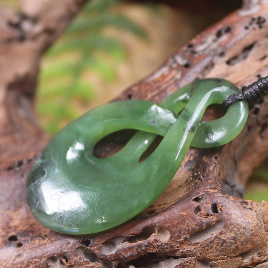 Twist Pendant carved from Hapopo Pounamu - NZ Greenstone