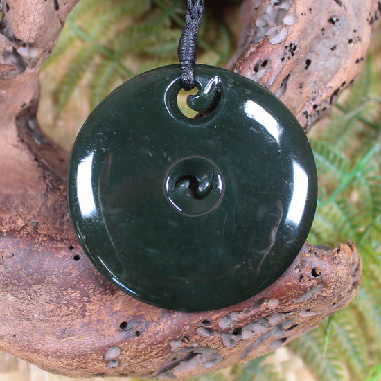Koru pendant carved from Kawakawa Pounamu - NZ Greenstone