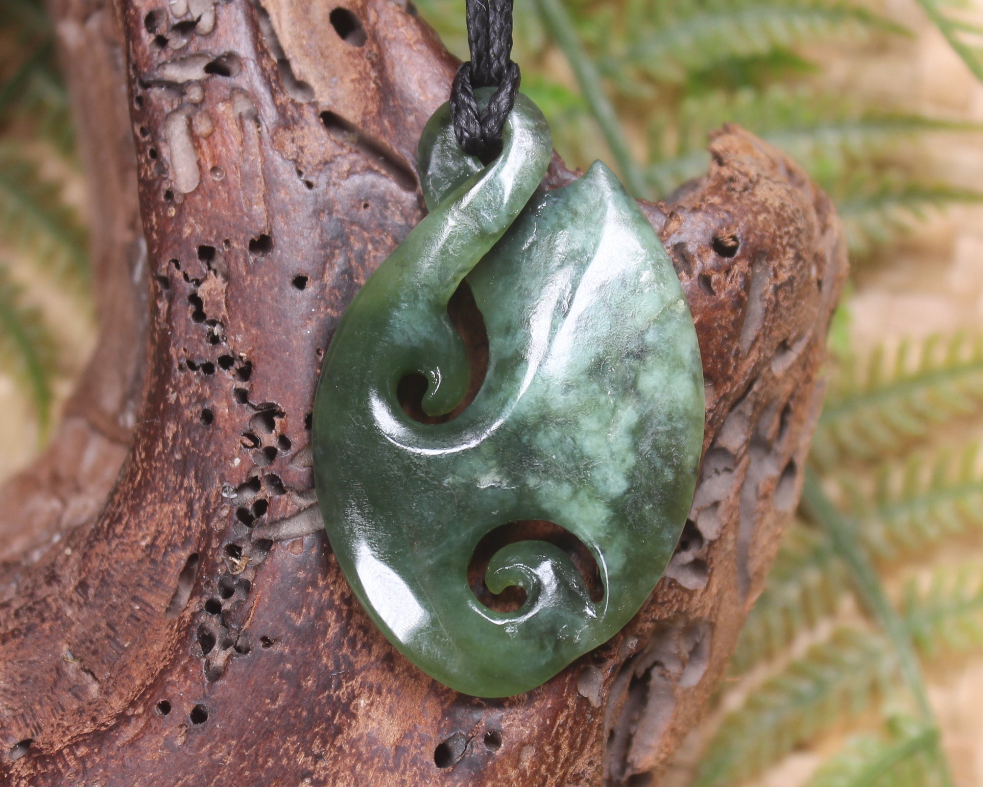 Rimu pounamu koru twist - NZ Greenstone