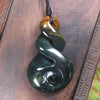 Twist or Pikorua carved from Flower Jade Pounamu - NZ Greenstone