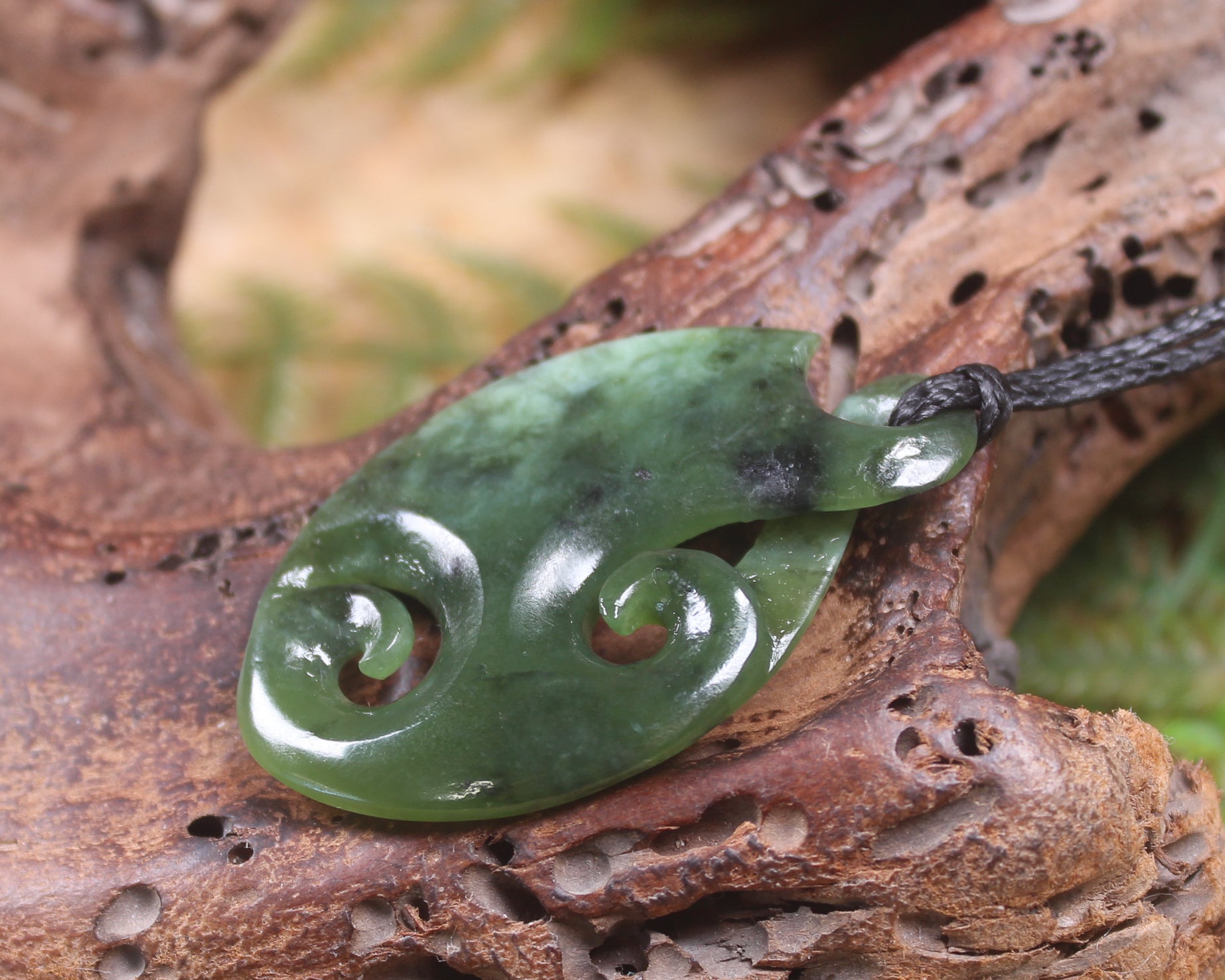 Rimu pounamu koru twist - NZ Greenstone