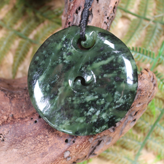Koru carved from Rimu Pounamu - NZ Greenstone