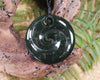Koru carved from Rimu Pounamu - NZ Greenstone