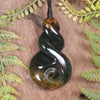 Twist or Pikorua carved from Flower Jade Pounamu - NZ Greenstone