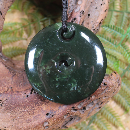 Koru carved from Rimu Pounamu - NZ Greenstone