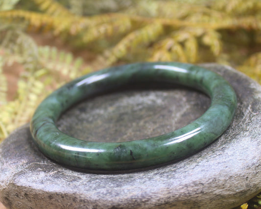 Bangle carved from Hapopo Pounamu - NZ Greenstone