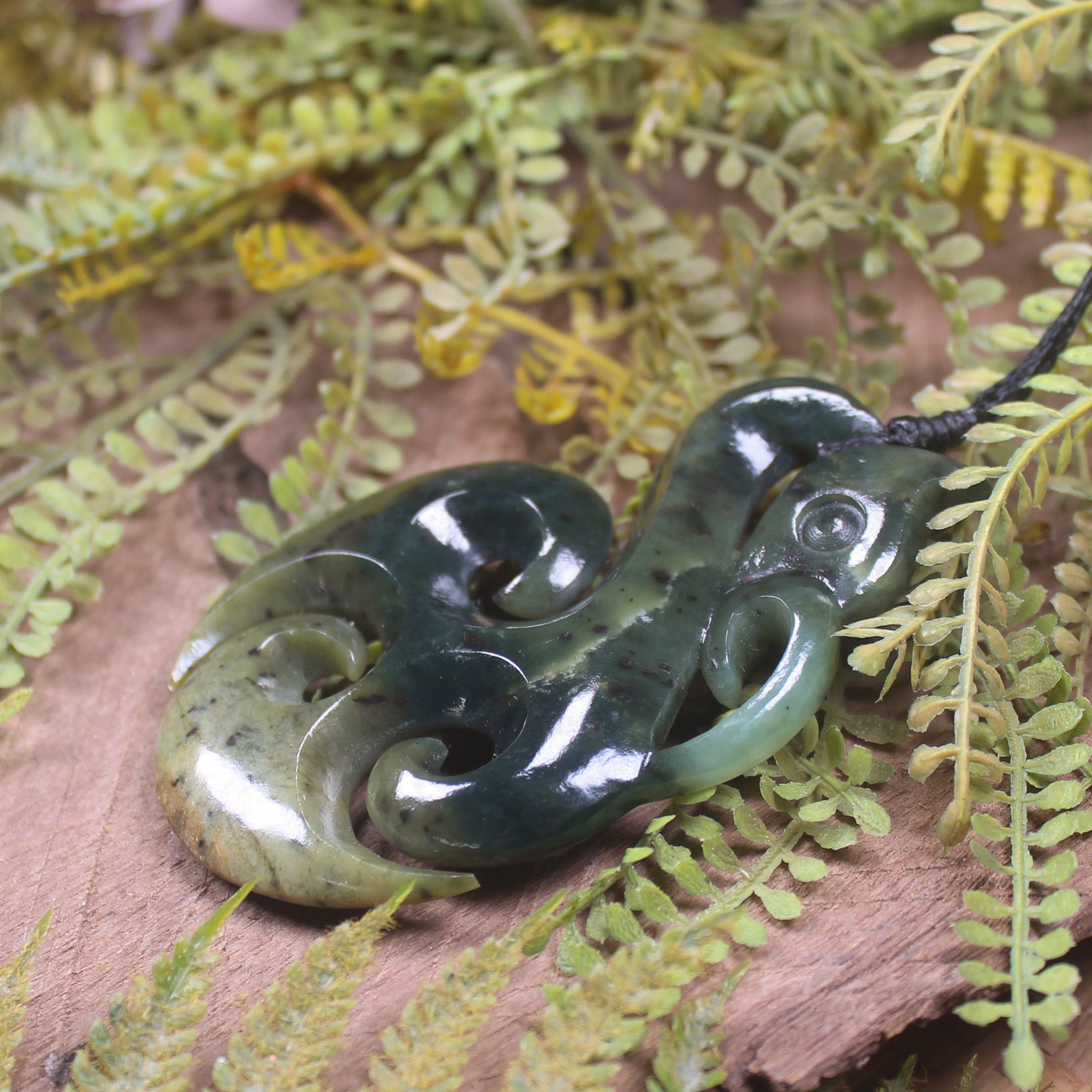 Manaia pendant carved from Rimu Pounamu - NZ Greenstone