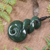 Koru Twist carved from Kawakawa Pounamu - NZ Greenstone
