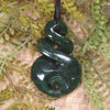 Koru Twist carved from Kawakawa Pounamu - NZ Greenstone