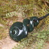 Koru Twist carved from Kawakawa Pounamu - NZ Greenstone