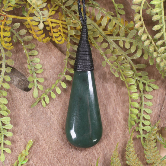 Roimata or Teardrop carved from Inanga Pounamu - NZ Greenstone