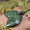 Whale tail carved from Kawakawa Pounamu - NZ Greenstone