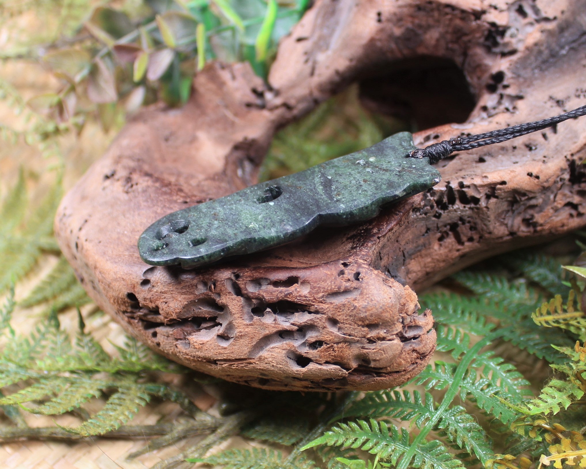 Manaia pendant carved from NZ Serpentine