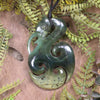 Manaia pendant carved from Rimu Pounamu - NZ Greenstone