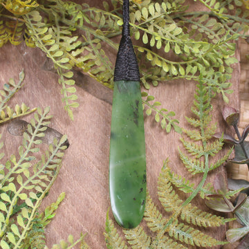 Roimata or Teardop carved from Hapopo Pounamu - NZ Greenstone