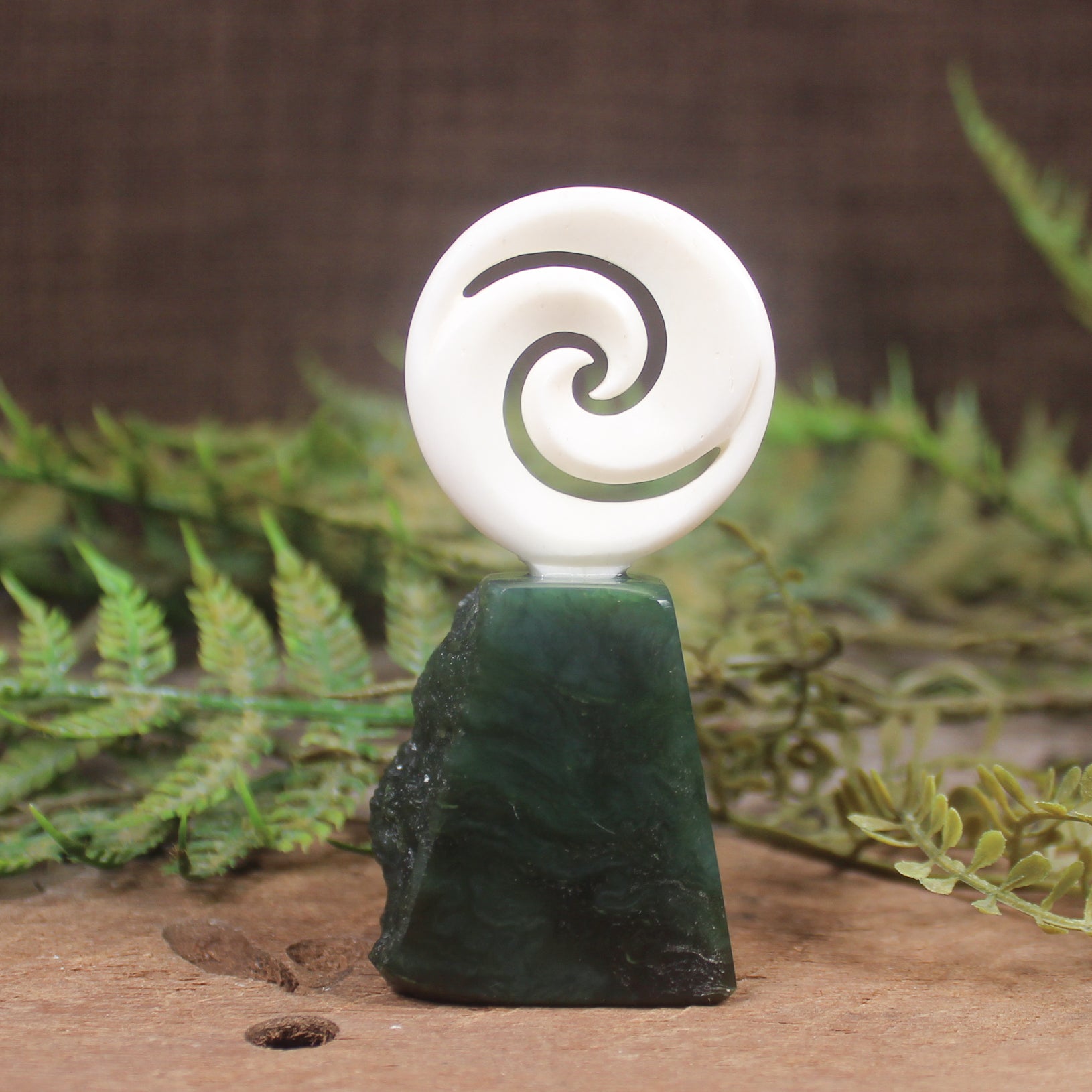 bone koru sculpture