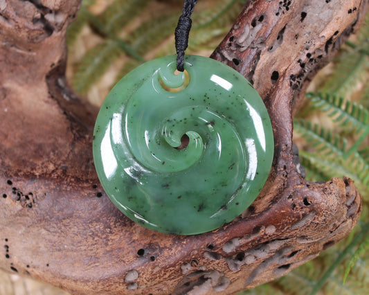 Koru carved from Hapopo Pounamu - NZ Greenstone