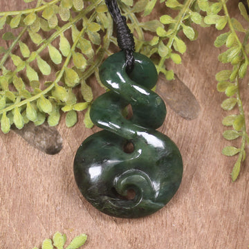 Rimu Pounamu Koru Twist Pendant - NZ Greenstone