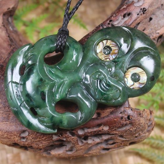 Hei Tiki carved from Kawakawa Pounamu - NZ Greenstone