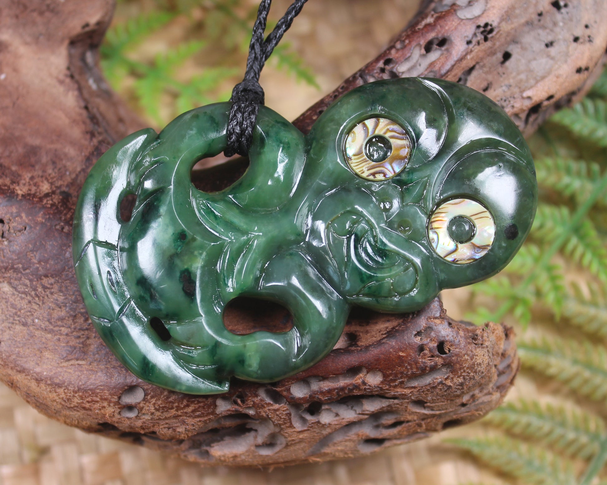 Hei Tiki carved from Kawakawa Pounamu - NZ Greenstone