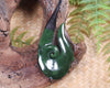 Hei Matau or Fish Hook carved from Kawakawa Pounamu - NZ Greenstone