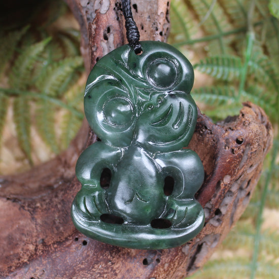 Hei Tiki carved from Kawakawa Pounamu - NZ Greenstone