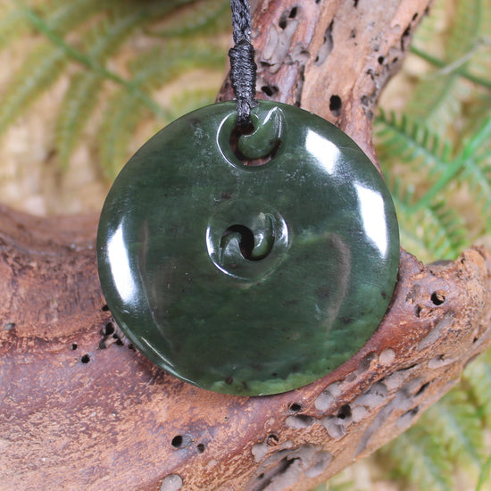 Koru carved from Rimu Pounamu - NZ Greenstone