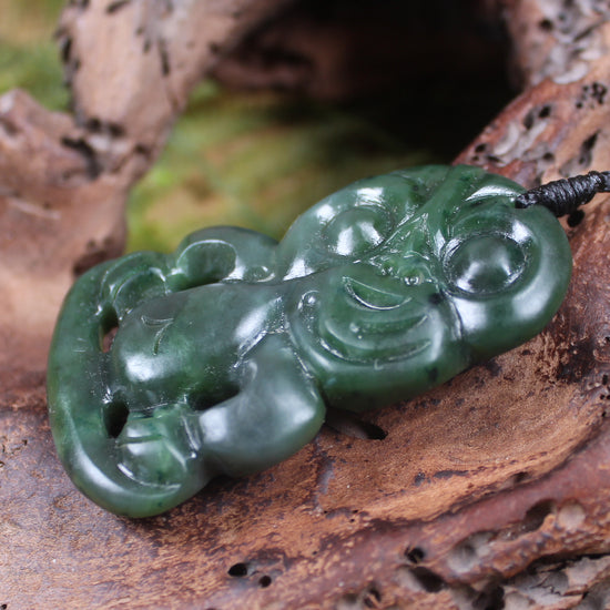 Hei Tiki carved from Kawakawa Pounamu - NZ Greenstone