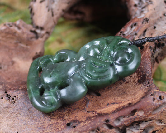 Hei Tiki carved from Kawakawa Pounamu - NZ Greenstone