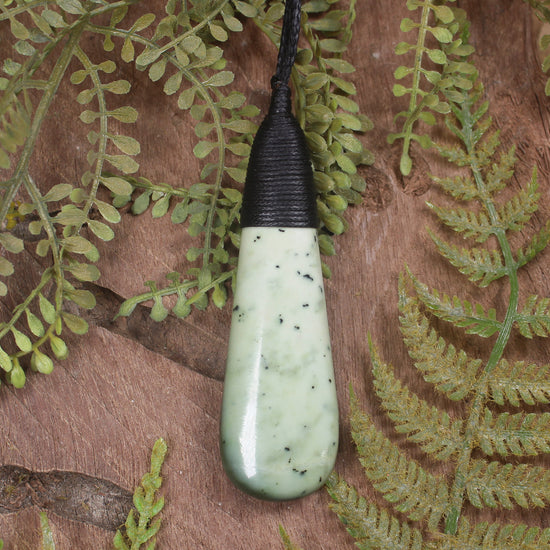 Roimata or Teardop carved from Hapopo Pounamu - NZ Greenstone