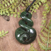 Rimu Pounamu Koru Twist Pendant - NZ Greenstone