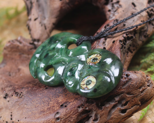 Hei Tiki carved from Kawakawa Pounamu - NZ Greenstone