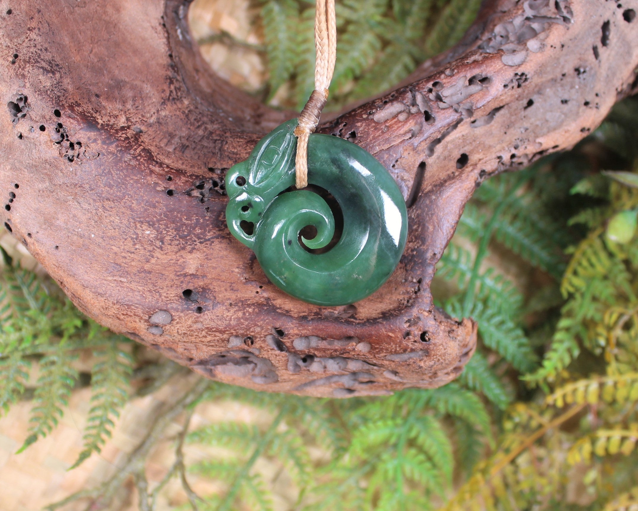 Koropepe carved from Hapopo Pounamu - NZ Greenstone