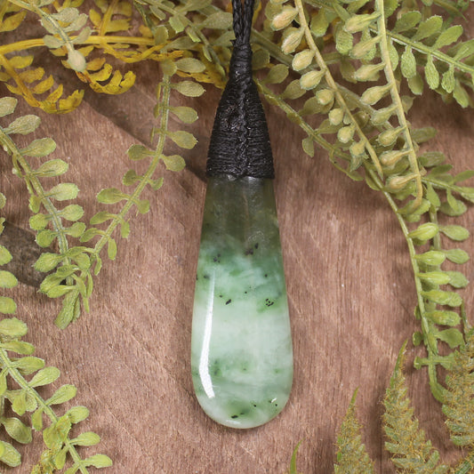 Roimata or Teardop carved from Hapopo Pounamu - NZ Greenstone